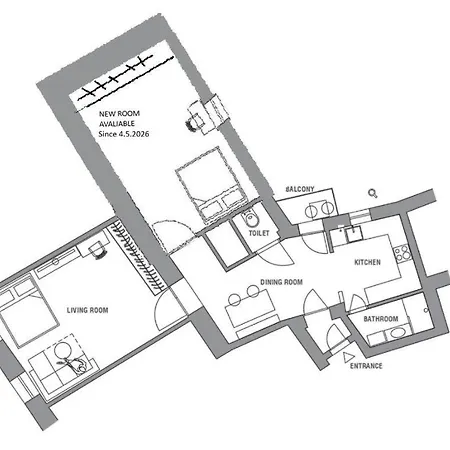 With Balcony Center شقة